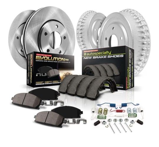 Power Stop KOE15231DK Autospecialty Front and Rear Replacement Brake Kit-OE Brake Drums & Ceramic Brake Pads For 2005-2022 Toyota Tacoma [6 Lug Models