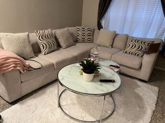 Brand New Living Sectional Sofa Tables And 55 In HD Smart TV