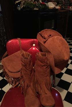 3 Piece Girls Western Hat, Purse& Boots