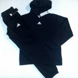 Adidas Boys Youth 2pc Jogger Set With Hoodie- Medium 