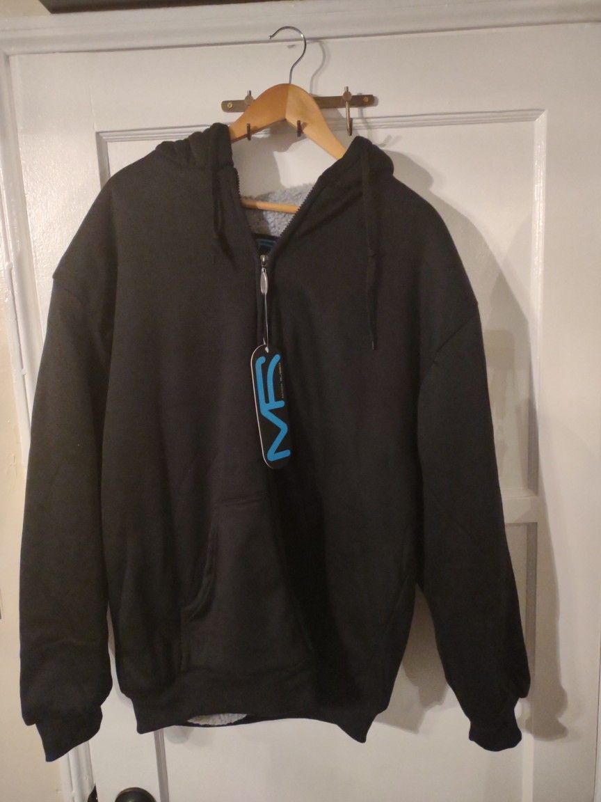 MACK RUSSO Men's Brand New Grey Fleece Hoodie Pullover Sweatshirt Large