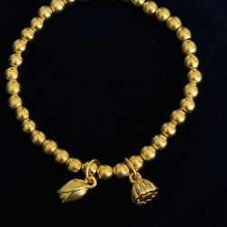 Lotus Flower Gold Color Bracelet 