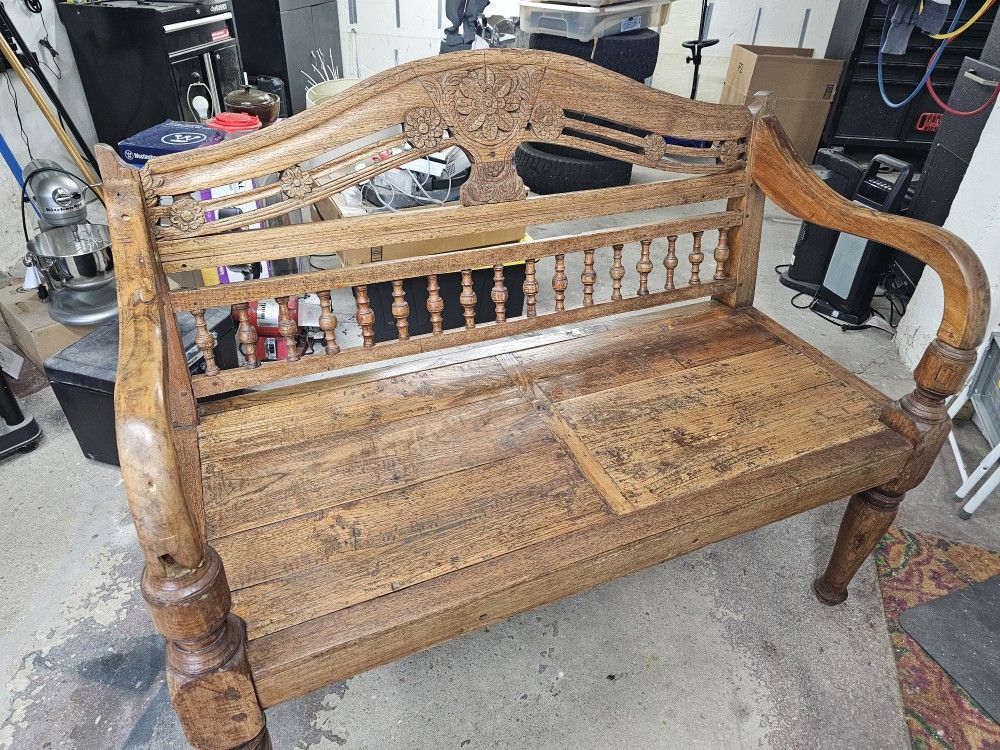 Reclaimed Teak Bench
