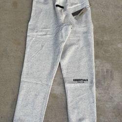 Essentials Light Oatmeal Cuffed Sweatpants Small