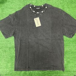 Balenciaga Pierced distressed-effect cotton T-shirt Black 