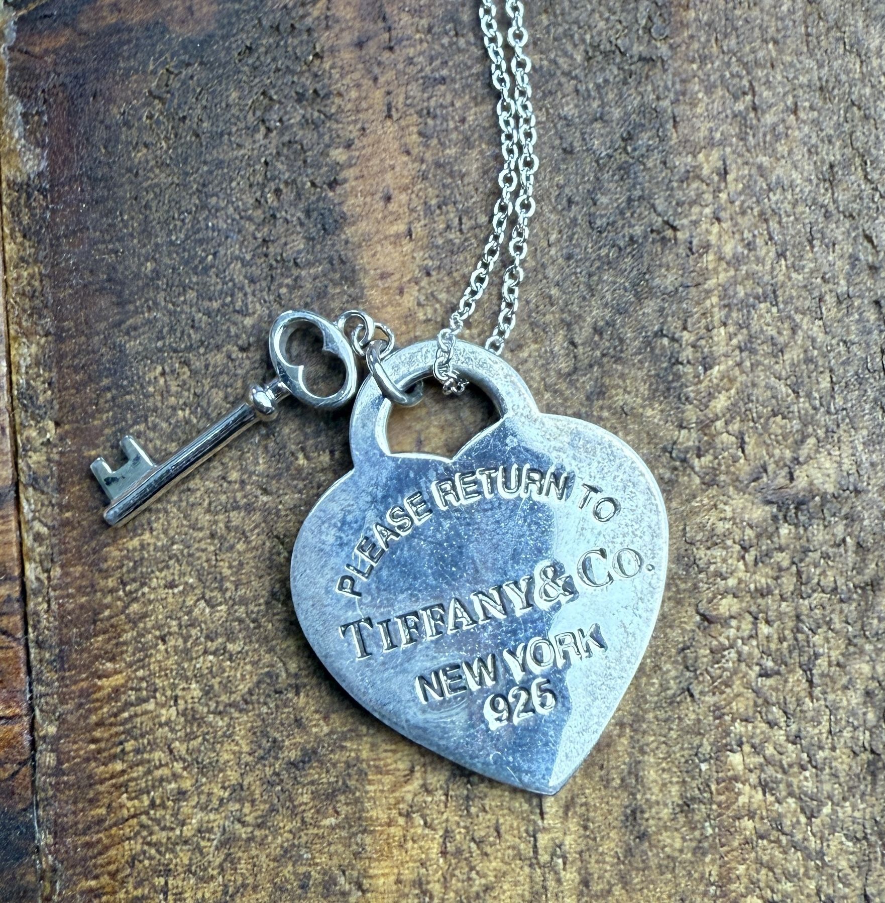 Tiffany & Co Heart Tag with Key Pendant Necklace
