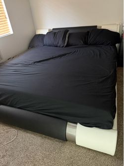 Bed frame ,mattress, nightstand and dresser