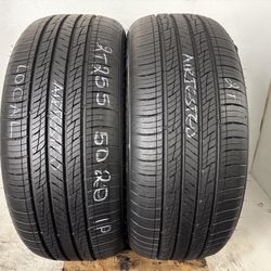 2 Tires 255 50 20 Kimho Crugen Hp71 Like New