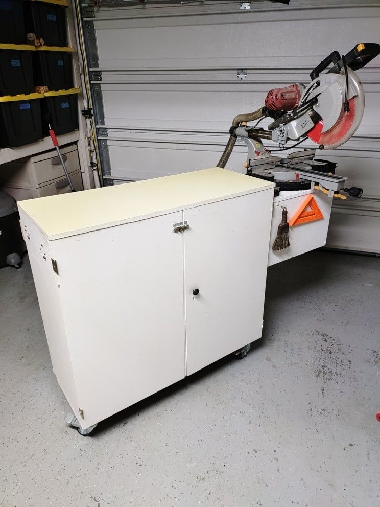 12" Double Bevel Sliding Miter Saw w/Cabinet
