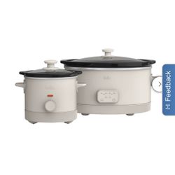 Used-Bella 6 Quart Slow Cooker With 2 Quart Cooker Set  1/2 Off!