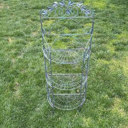 Foldable 3 Tier Wrought Iron Plant Stand 