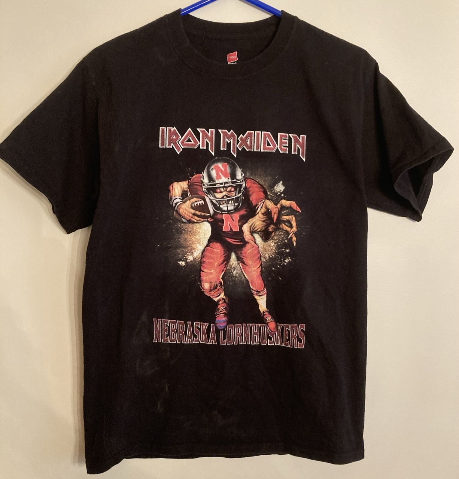 Iron Maiden Nebraska Cornhusker Hanes Tagless Shirt M
