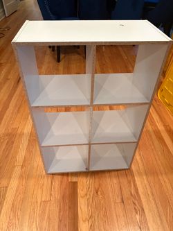 White Cube Storage Shelf Unit 6-Cubby