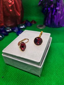 Beautiful MYJS Bella 4 Carat Ruby Crystal  Drop Earrings 