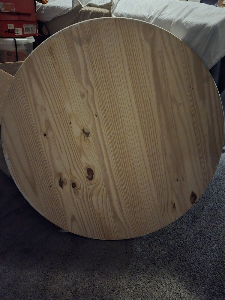 Round Solid Wood Table Top 36"× 1"