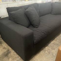New Black Plush Down Sofa Delivery Available