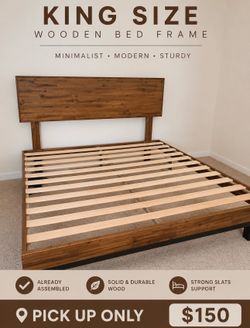 Queen size wooden bed frame