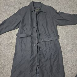 Uomo Couture Vito Rufolo 46L XL Tall Black Belted Trench Coat