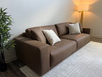 RH 9ft leather sofa