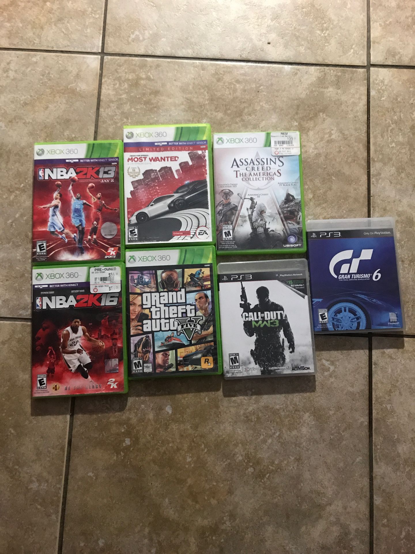 XBOX360 games and ps3