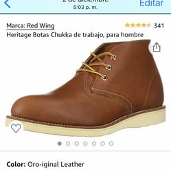 SIZE 9 RED WING THE CHUKKA COOPER ROUGH AND TOUGH LEATHER SOFT TOE BOOTS BRAND NEW