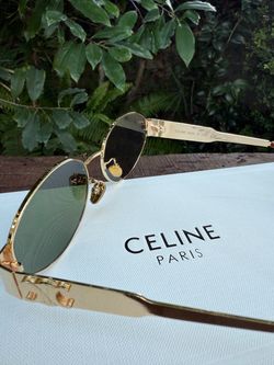 Paris Gold Metal Oval Sunglasses