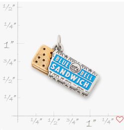 James Avery Enamel Blue Bell Ice Cream Sandwich silver Charm