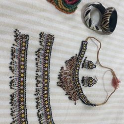 Pearl Set And Wooden Bangles 