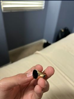 18KT PLATED GOLD RING WITH OBSIDIAN