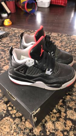 Air Jordan 4 Retro BQ7669-006 Kids Size 11C Bred Black Red Nike Shoes