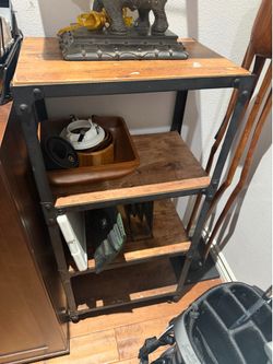 Industrial Wood & Metal 4-Tier Shelf / Bookcase