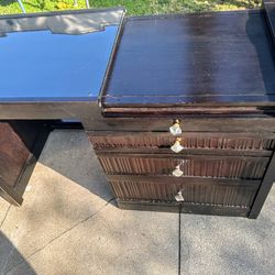 Pier 1 Imports 3 Drawer  , Glass Top Slide Out Desk . 