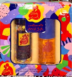 Revlon Intimate Musk Gift Set– Cologne Spray (2 oz) & Bath Bubblefetti (1.8 oz)–Brand New In Box!