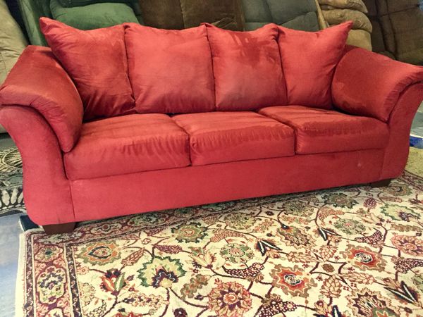 Red Suede Sofa Bed Limpio Confortable En Buenas Condiciones In Great Red Suede Sofa Bed Limpio Confortable En Buenas Condiciones In Great Condition And Very Clean For San Antonio Tx Offerup