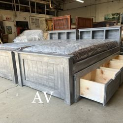 Twin Bed W 3 Drawers And Mattress 