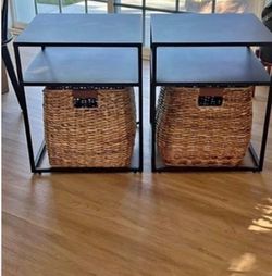 BED SIDE TABLES WITH BASKETS