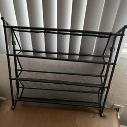 Black Metal Under The Bed Shoe Rack