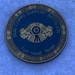 Military 553D Corps Support Battalion Fort Hood Texas Commanders Coin From 2002