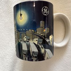 GE General Electric Logo Vintage Rare Coffee Mug All Over Trains Fathers Collectible 