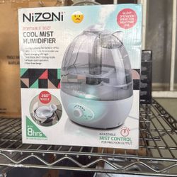NIZONI Portable 360° Cool Mist Humidifier Filter-Free Lasts Up To 8 Hours