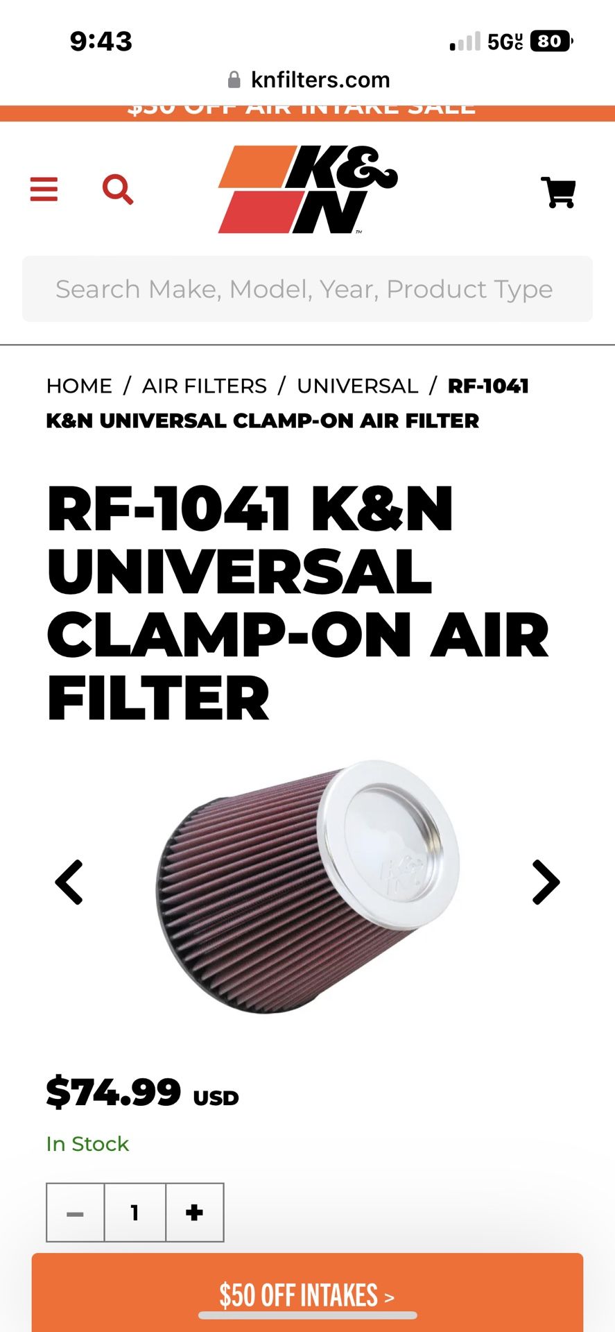 K&n Air Filter 