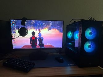 Pc and monitor gaming setup