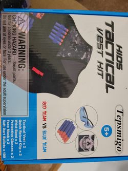 Kids Tactical Vest Kit for Nerf Guns Series with Refill Darts,Dart Pouch, Reload Clips, Tactical Mask, Wrist Band and Protective Glasses,Nerf Vest Toy