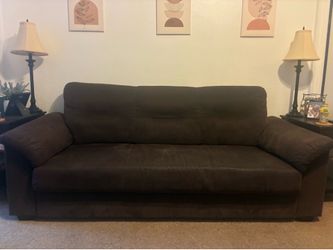 Dark Brown Sofa and Loveseat