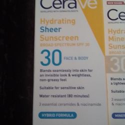 CERAVE sunscreen, Face, Face and body