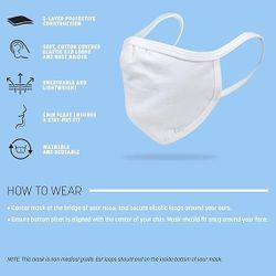 1 X Box Gildan Youth Reusable Everyday Cotton Face Mask, White (384 Pcs), Adult