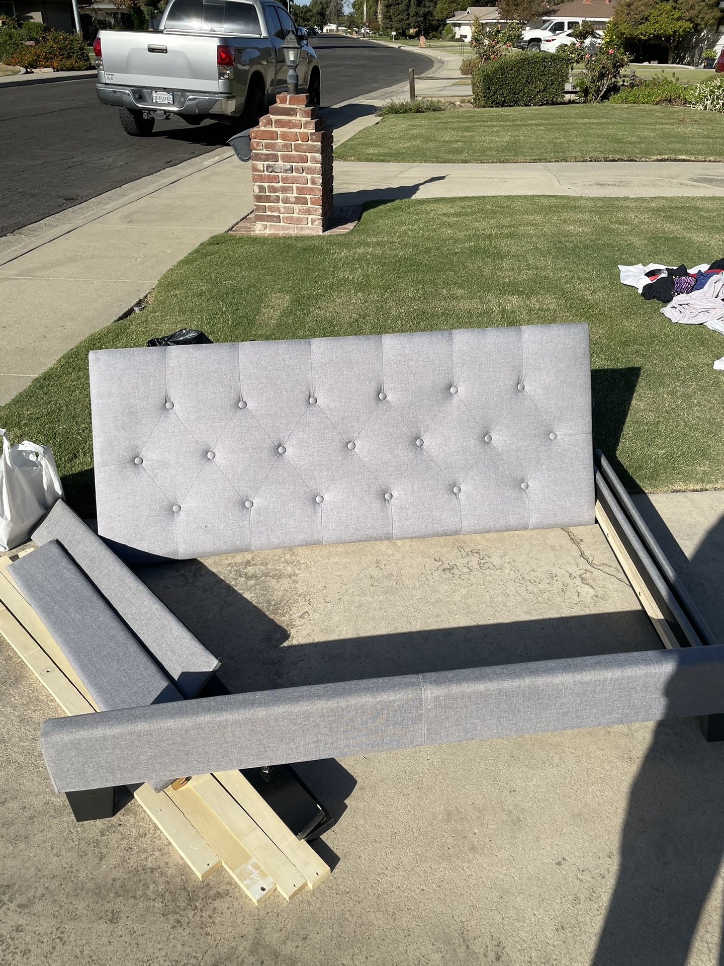 Gray Full Size Bed Frame