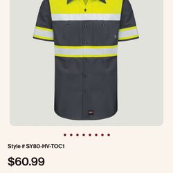 Red kap high visibility 3xl work shirt NEW