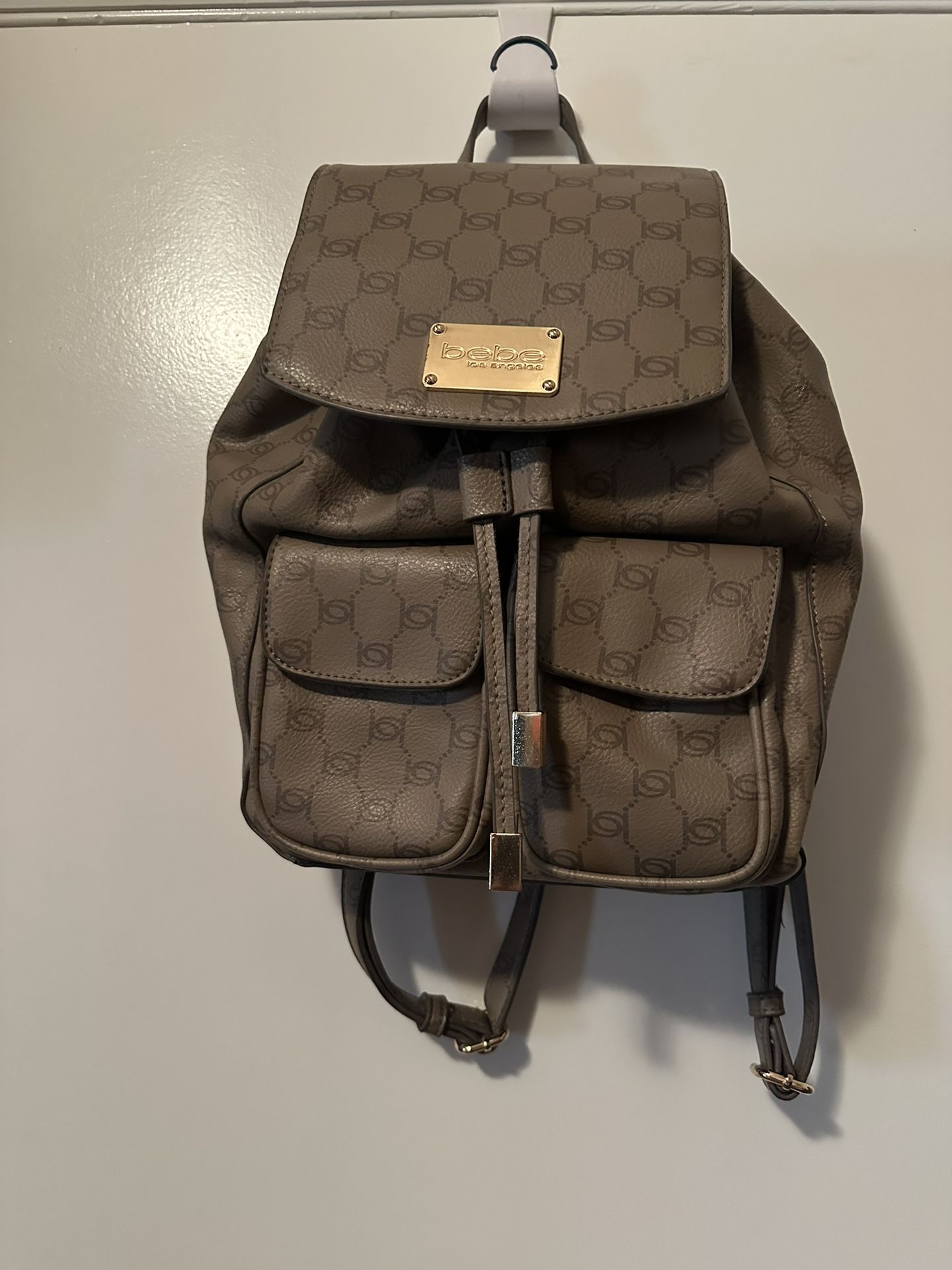 Bebe Bucket Drawstring Leather Backpack NWOT