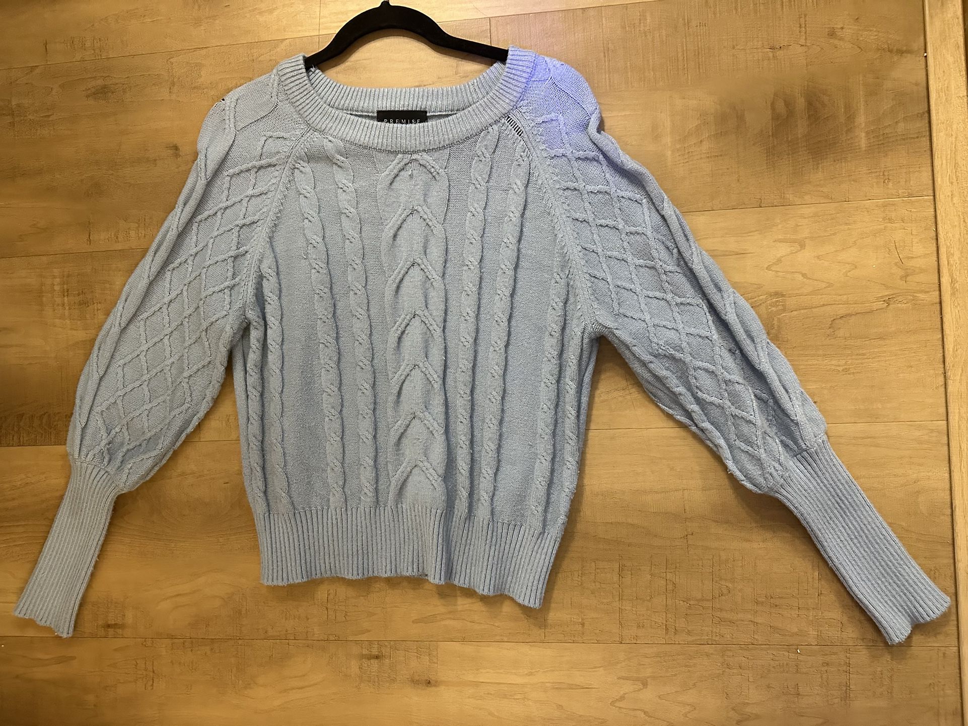 Light blue medium weight women’s sweater- size S